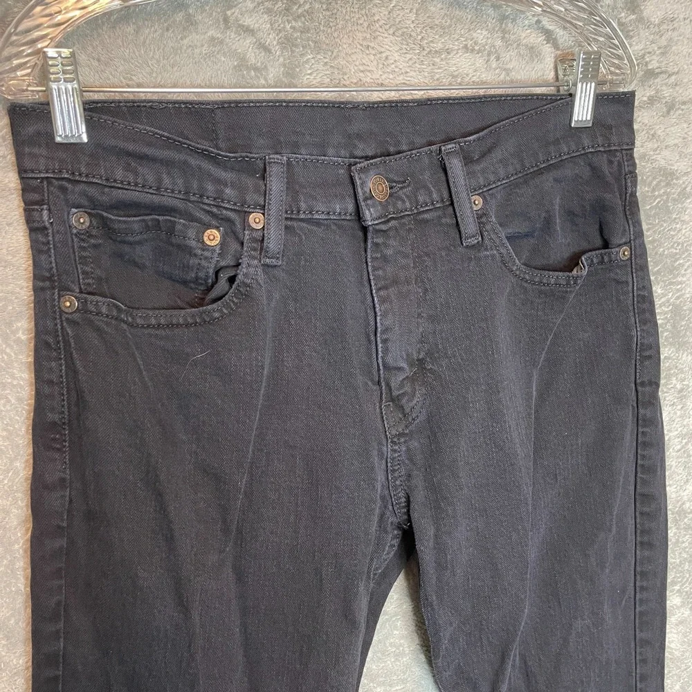 Levis 511 Mens 32x34 Slim Taper Mid Rise Stretch Black Casual Preppy Denim Jean